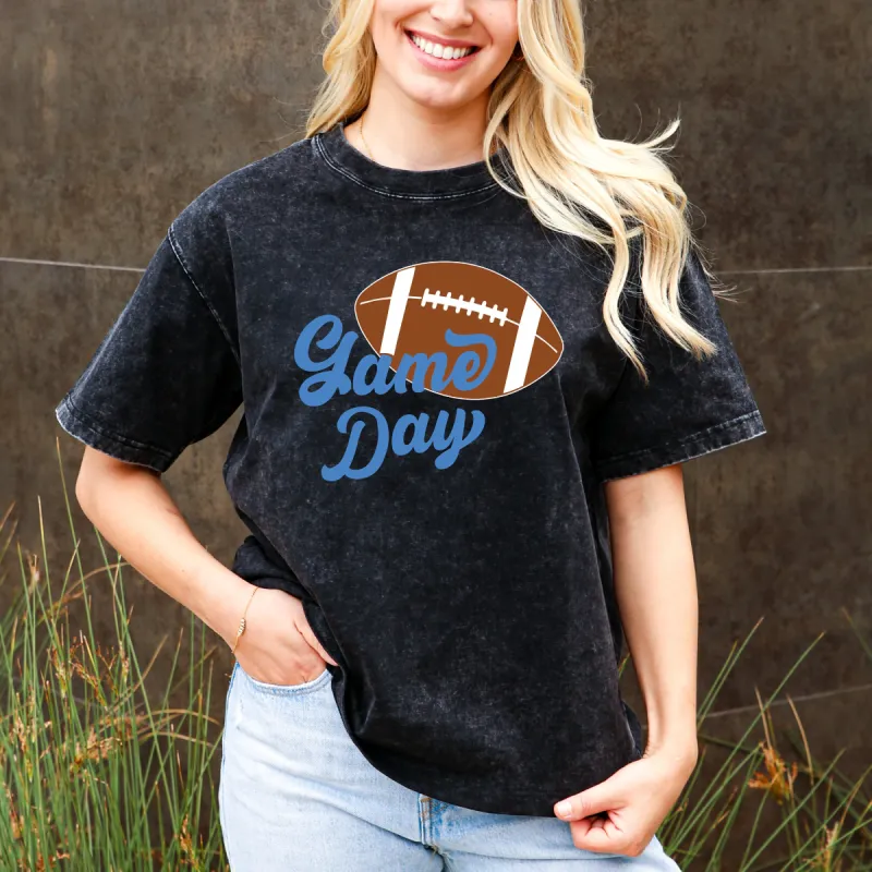 Game Day Groove Blue Font Tee - Football Backdrop, Sports Event Vibes, Tail Gate Tee, Football Tee, Sports Tee, Sports Girl sold by Anna-Kaci