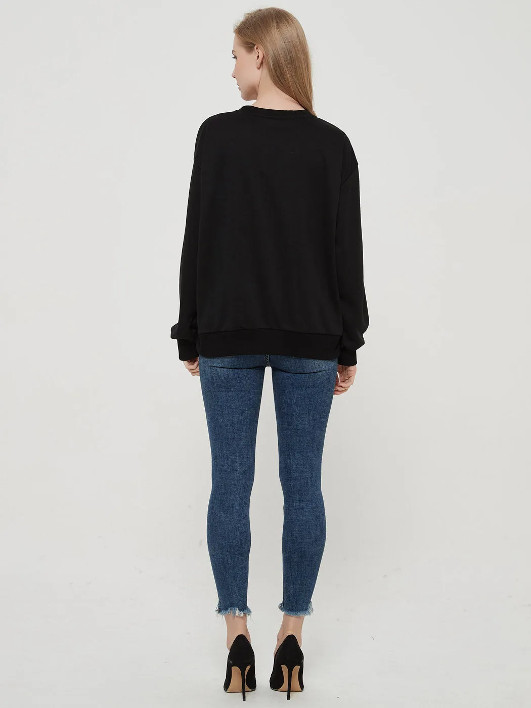 Round Neck Skull Motiff Sweatshirt Pullover sold by Anna-Kaci product image thumbnail 2