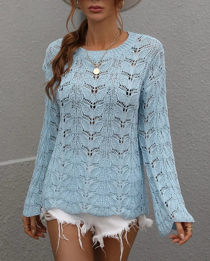 Patterned Knit Bell Sleeve Sweater sold by Anna-Kaci product image thumbnail 5