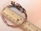 Copper Amethyst Twin Serpents Snake Bracelet Bangle sold by Anna-Kaci