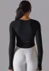 Cutout Back Curved Hem Sports Top sold by Anna-Kaci