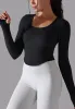 Cutout Back Curved Hem Sports Top sold by Anna-Kaci