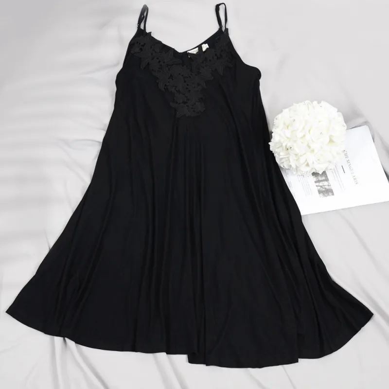 Adjustable Spaghetti Strap Flowy Under Dress sold by Anna-Kaci