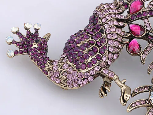 Shine Purple Pink Peacock Bird Animal Brooch Pins sold by Anna-Kaci product image thumbnail 5