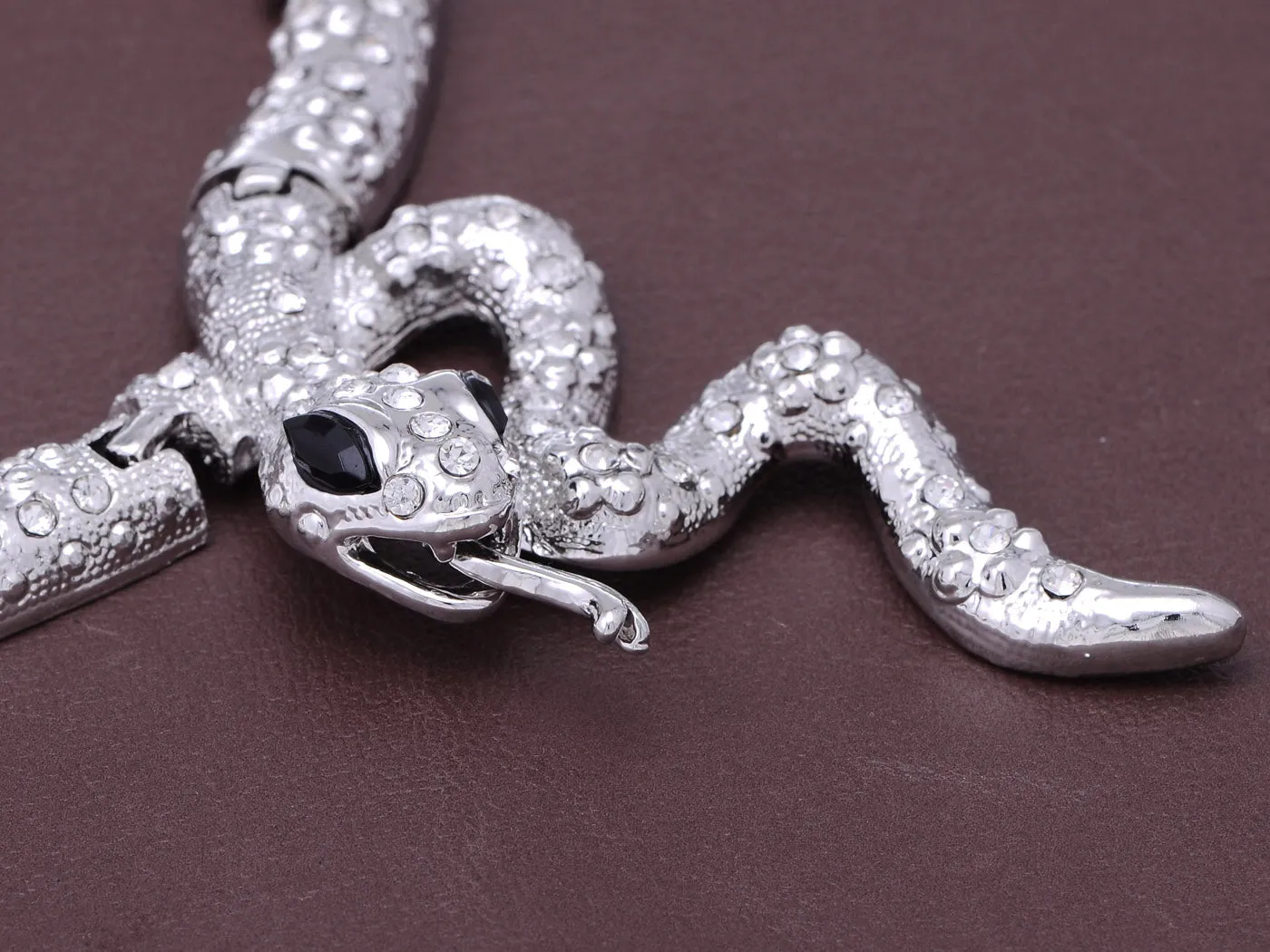 Serpent Snake Tongue Hiss Necklace Earring Set sold by Anna-Kaci product image thumbnail 4