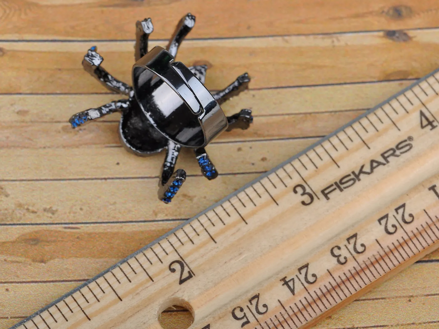 White Blue Spider Bug Ring sold by Anna-Kaci product image thumbnail 5