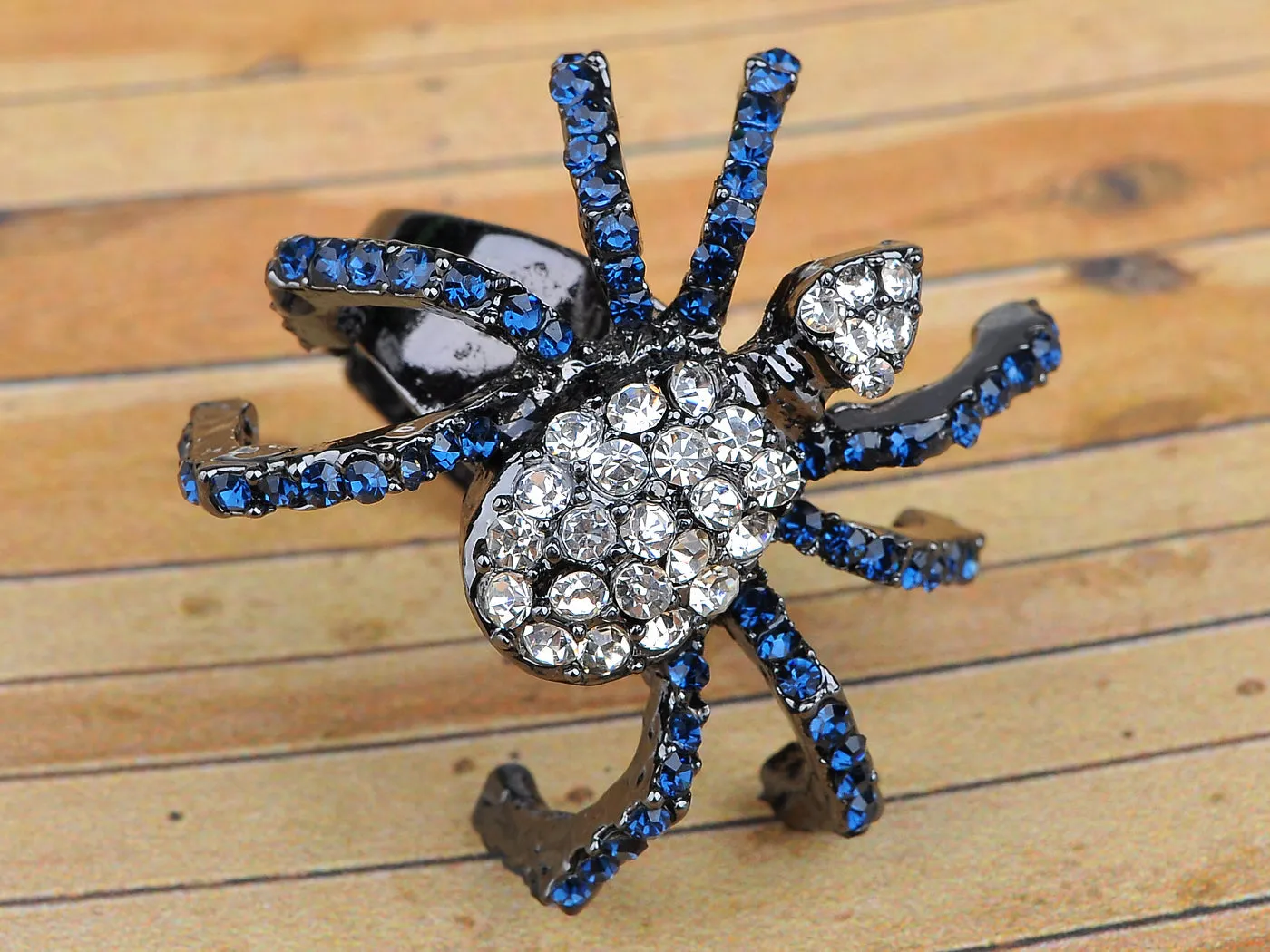 White Blue Spider Bug Ring sold by Anna-Kaci product image thumbnail 3