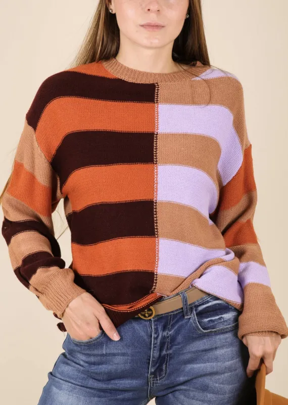 Color Block Drop Shoulder Sweater sold by Anna-Kaci