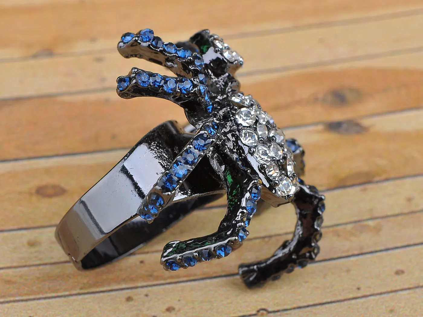 White Blue Spider Bug Ring sold by Anna-Kaci product image thumbnail 4