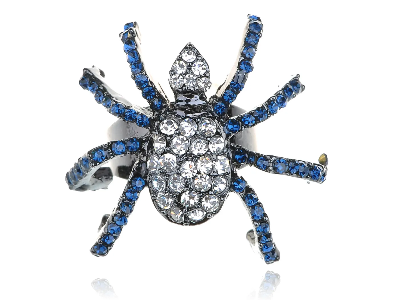 White Blue Spider Bug Ring sold by Anna-Kaci