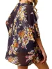 Floral Open Front Short Kimono Cardigan Chiffon Beach Swim Cover Up sold by Anna-Kaci