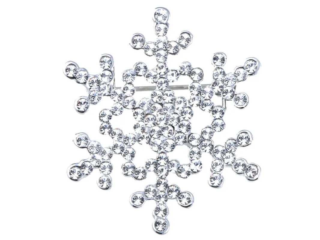 Snowflake Winter Brooch Pin sold by Anna-Kaci