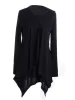 Black Magic Illusion Layer Pointed Handkerchief Hem Dress sold by Anna-Kaci