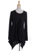 Black Magic Illusion Layer Pointed Handkerchief Hem Dress sold by Anna-Kaci
