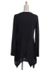 Black Magic Illusion Layer Pointed Handkerchief Hem Dress sold by Anna-Kaci