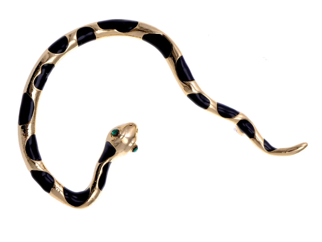 Enamel Painted Spotted Eyes Slithering Snake Earring Ear Cuff sold by Anna-Kaci