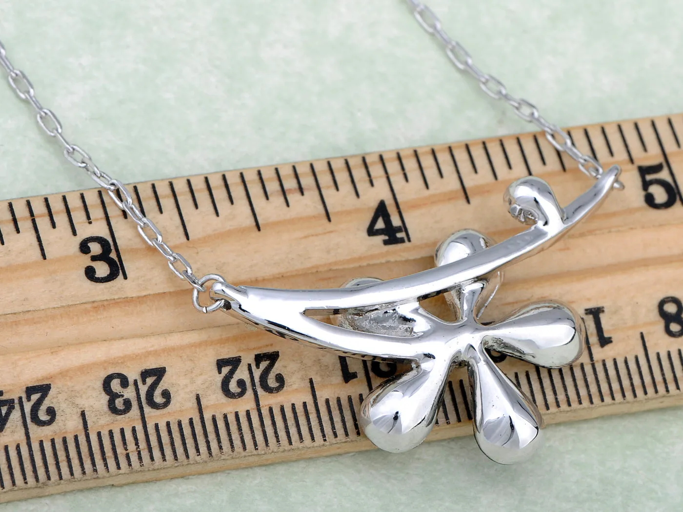 Swarovski Crystal Montana Blue Asymmetrical Solo Fragile Daisy Element Necklace sold by Anna-Kaci product image thumbnail 3