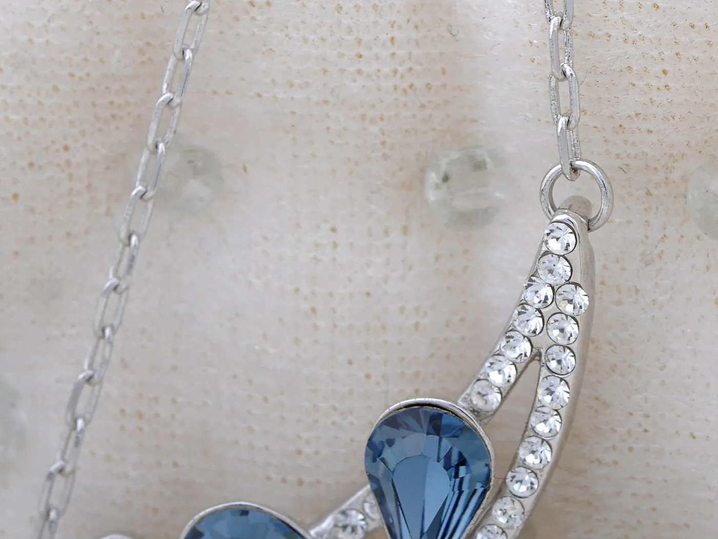 Swarovski Crystal Montana Blue Asymmetrical Solo Fragile Daisy Element Necklace sold by Anna-Kaci product image thumbnail 4