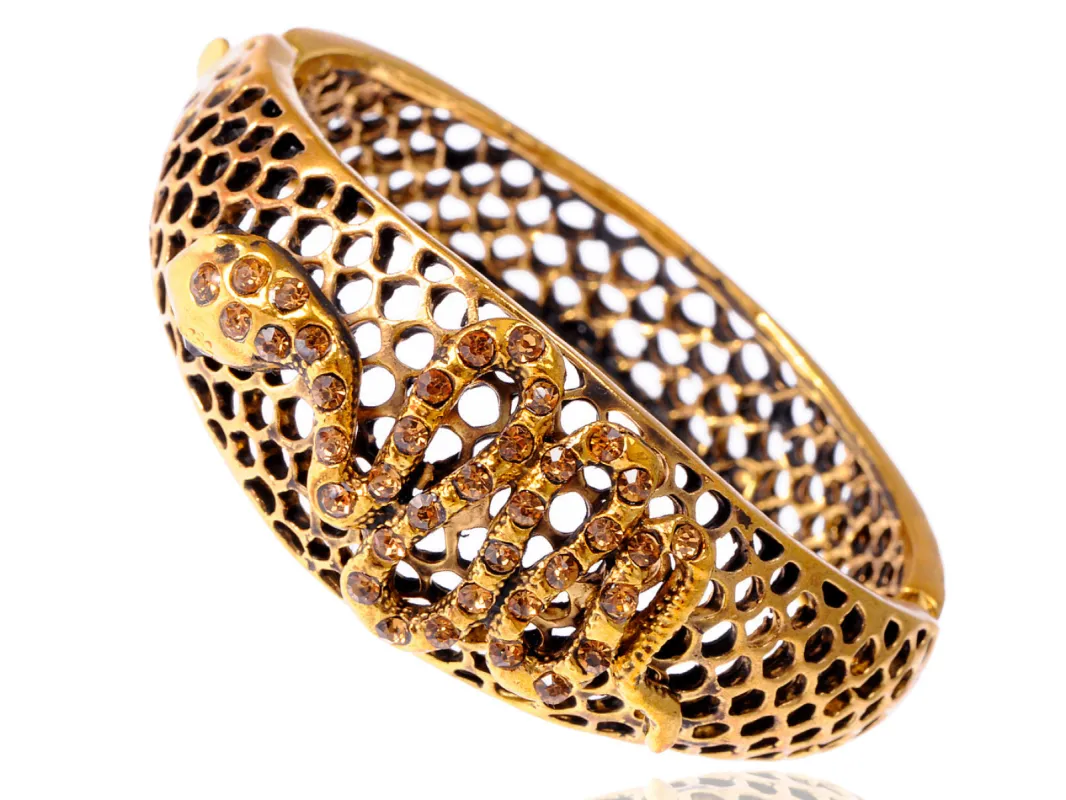 Antique Inspire Slither Snake Filigree Bracelet Bangle Cuff sold by Anna-Kaci
