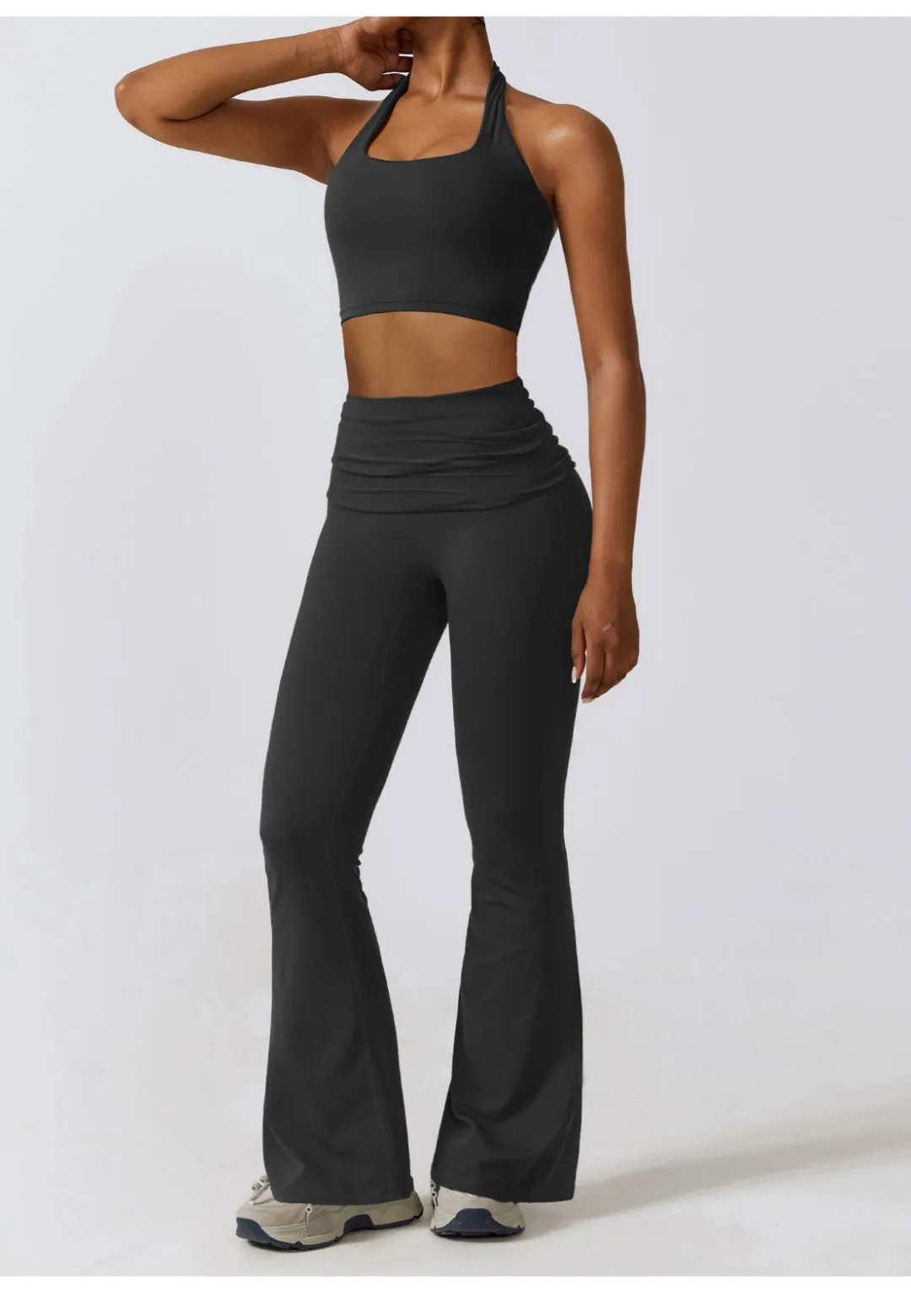 Shirred High Waist Flared Leggings sold by Anna-Kaci product image thumbnail 2