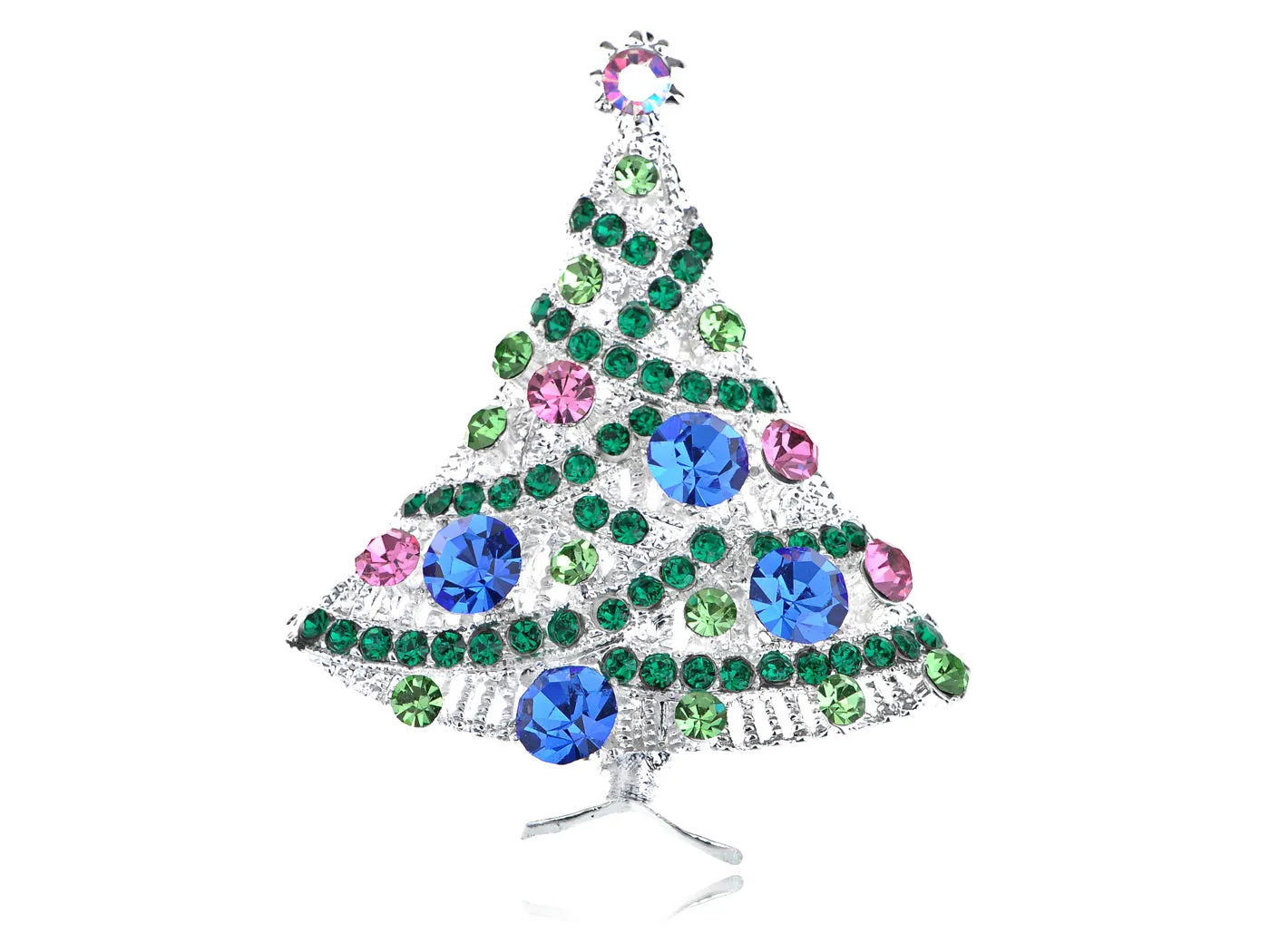 Christmas Joy Frost Lit Tree Ornament Pin Brooch sold by Anna-Kaci