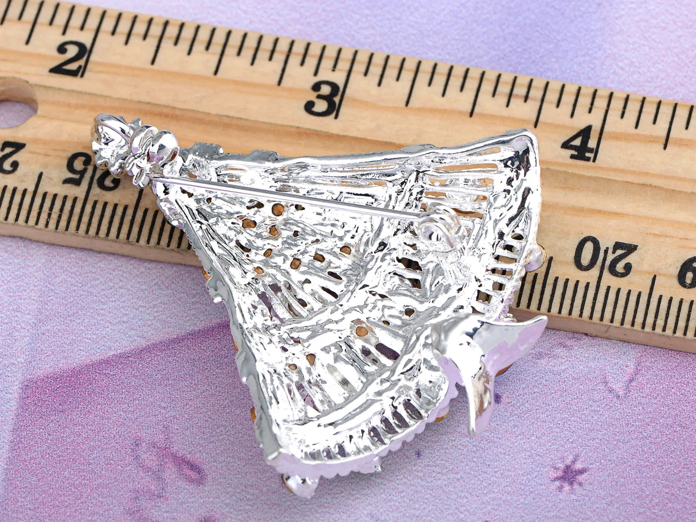 Christmas Joy Frost Lit Tree Ornament Pin Brooch sold by Anna-Kaci product image thumbnail 3
