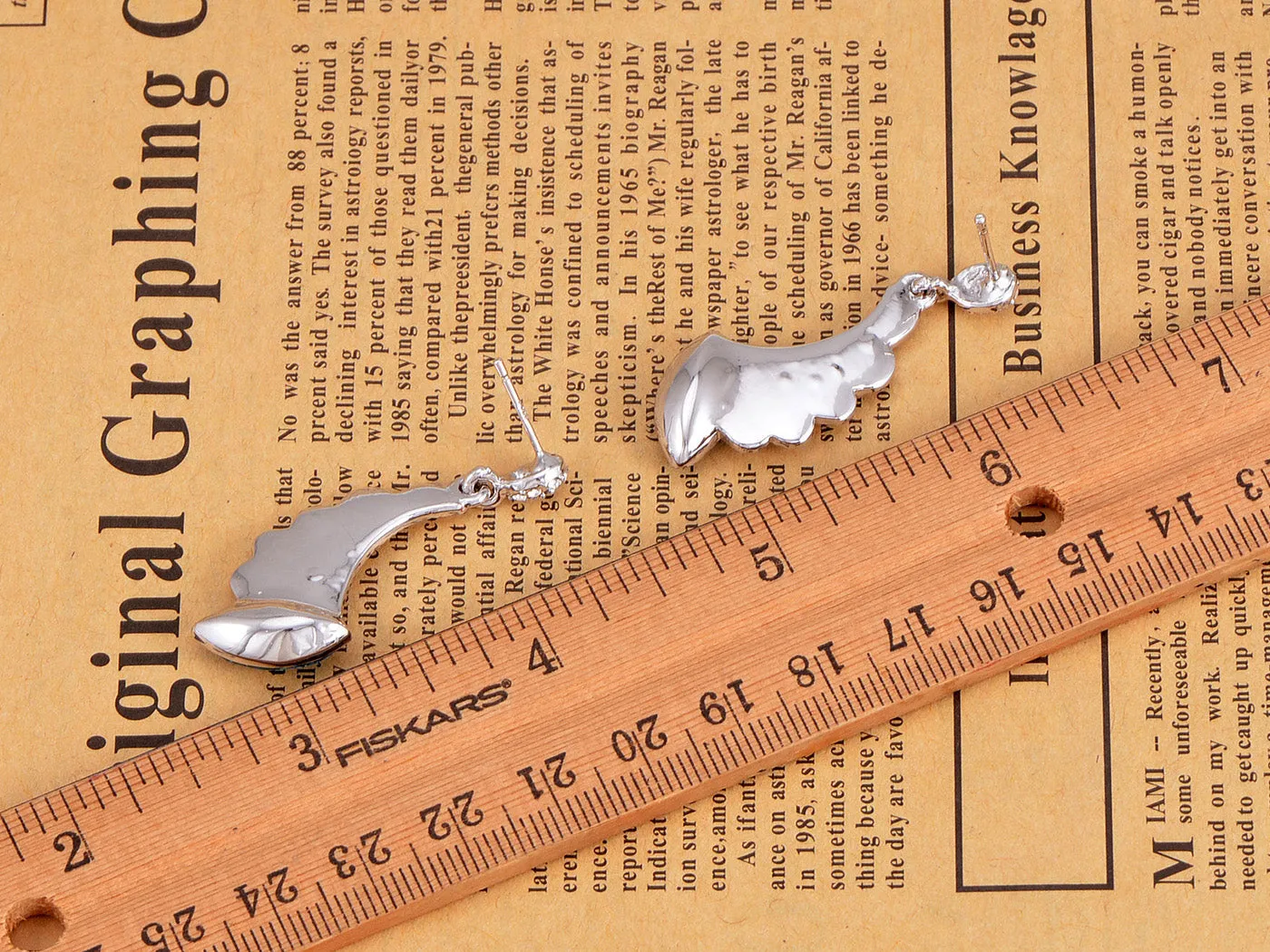 Swarovski Crystal Element Silver Blue Marquise Cut Angel Wing Dangle Earrings sold by Anna-Kaci product image thumbnail 3