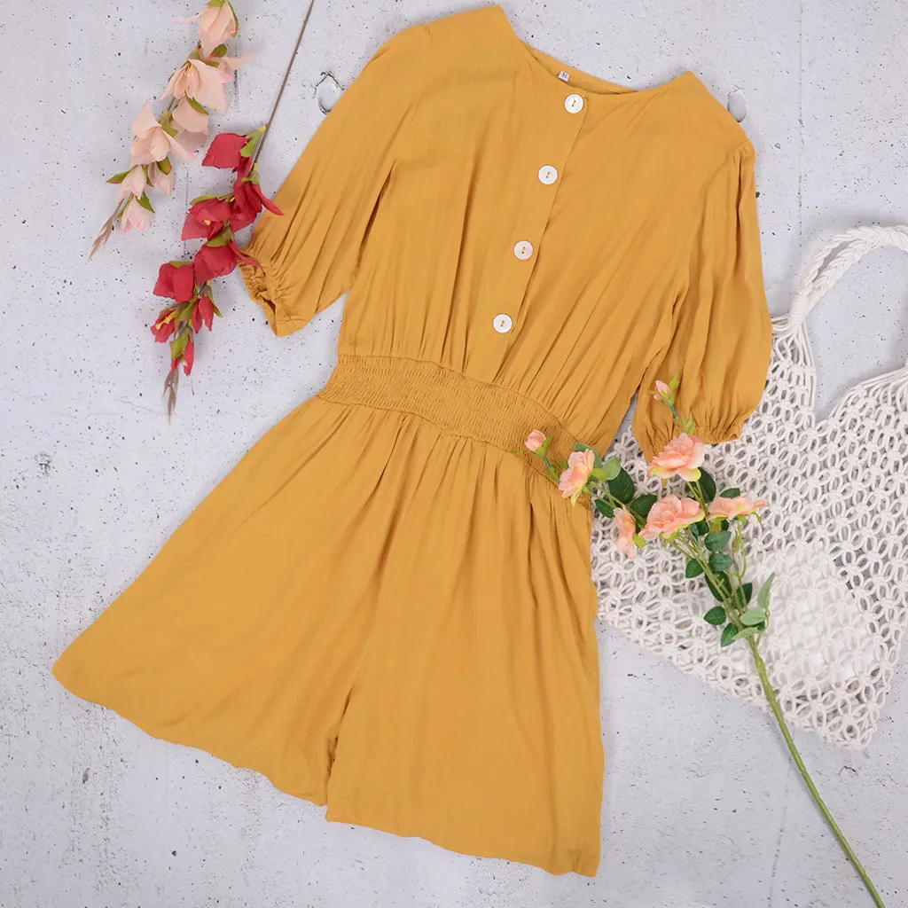 Button Down Spring Lounge Romper sold by Anna-Kaci