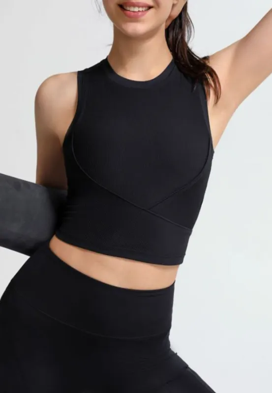 Round Neck Basic Cropped Tank sold by Anna-Kaci