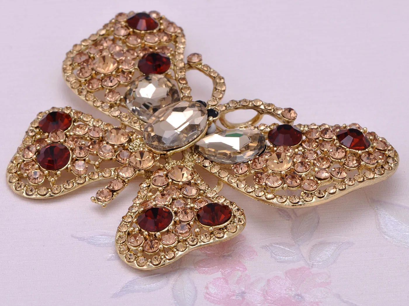 Xl Brilliant Topaz Colored Butterfly Brooch sold by Anna-Kaci product image thumbnail 2