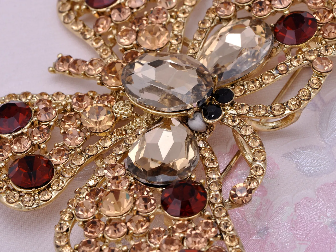 Xl Brilliant Topaz Colored Butterfly Brooch sold by Anna-Kaci product image thumbnail 4