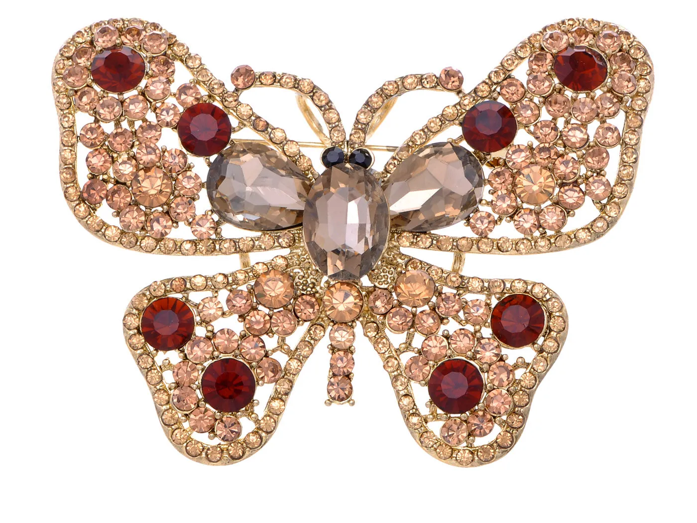 Xl Brilliant Topaz Colored Butterfly Brooch sold by Anna-Kaci