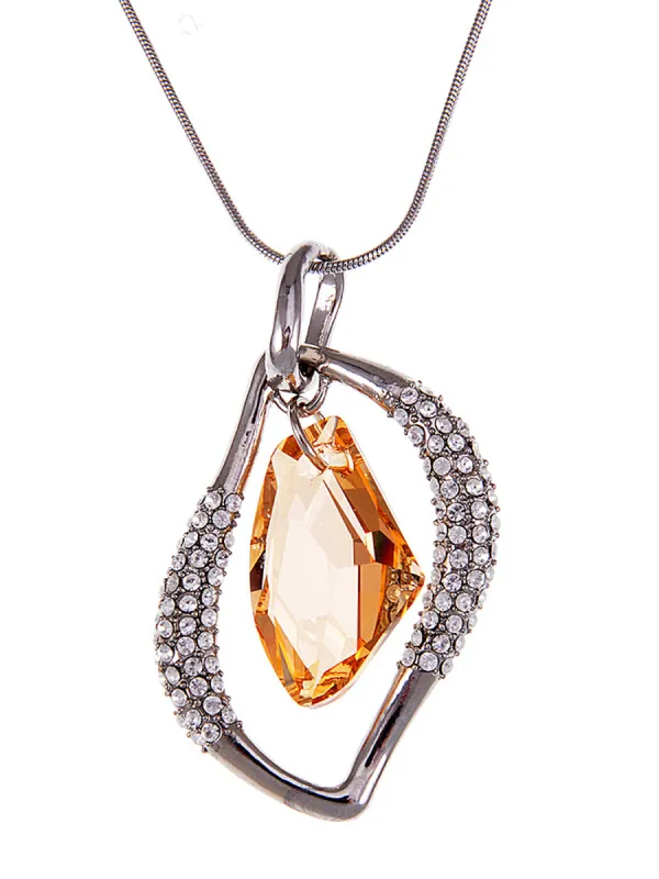 Swarovski Crystal Topaz Elements Treasure Of Life Necklace sold by Anna-Kaci