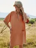 Notched Collar Oversized Tunic Dress sold by Anna-Kaci