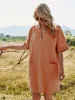 Notched Collar Oversized Tunic Dress sold by Anna-Kaci