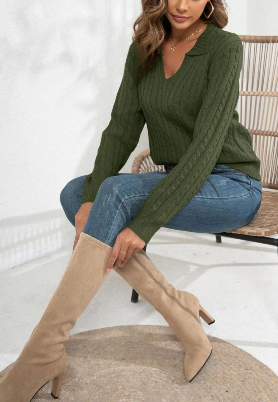 Cable Knit Classic Sweater sold by Anna-Kaci product image thumbnail 3