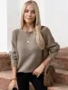 Anna-Kaci Women's Crew Neck Pullover Sweater with Ribbed Details sold by Anna-Kaci