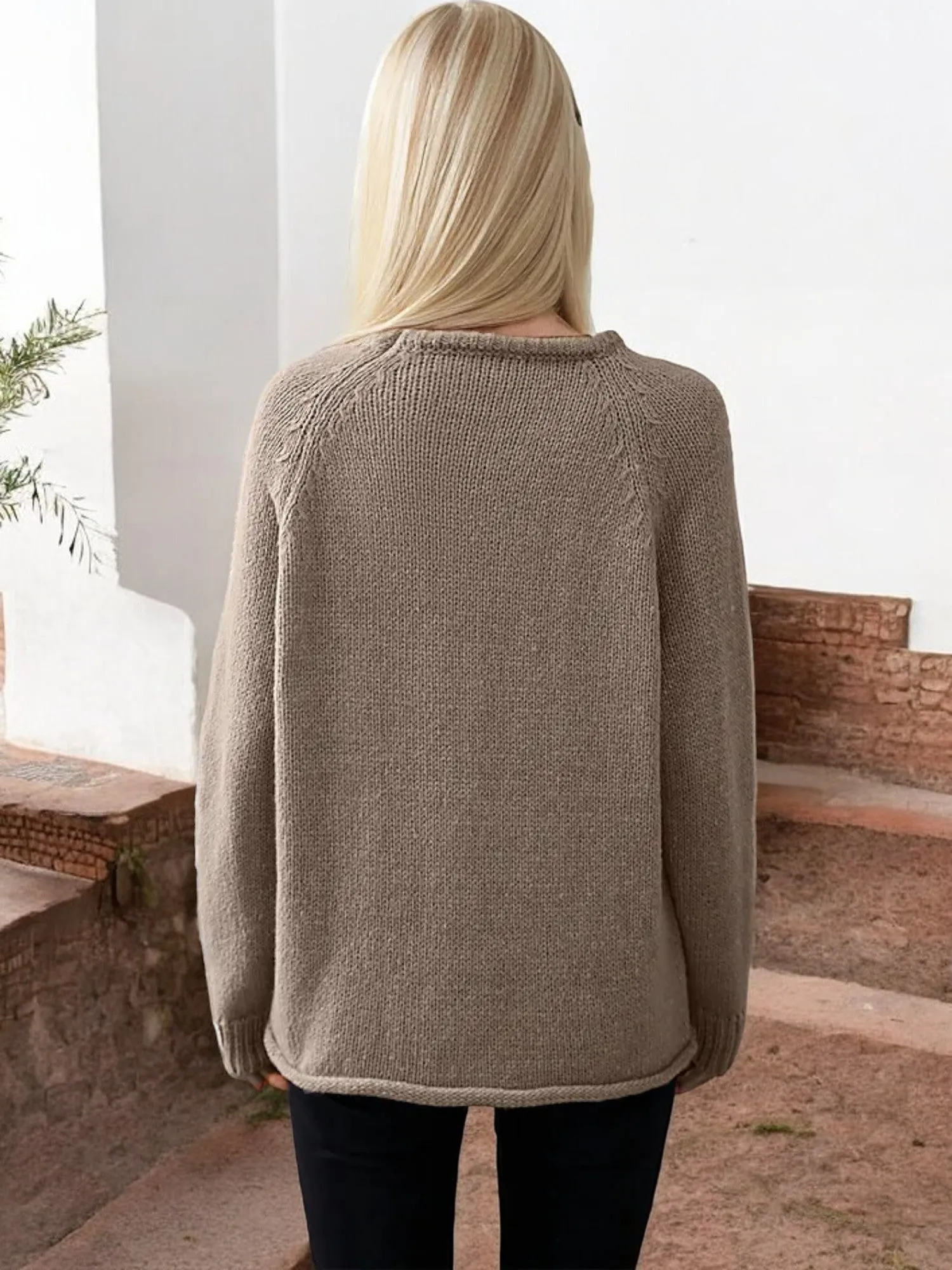 Anna-Kaci Women's Crew Neck Pullover Sweater with Ribbed Details sold by Anna-Kaci product image thumbnail 3