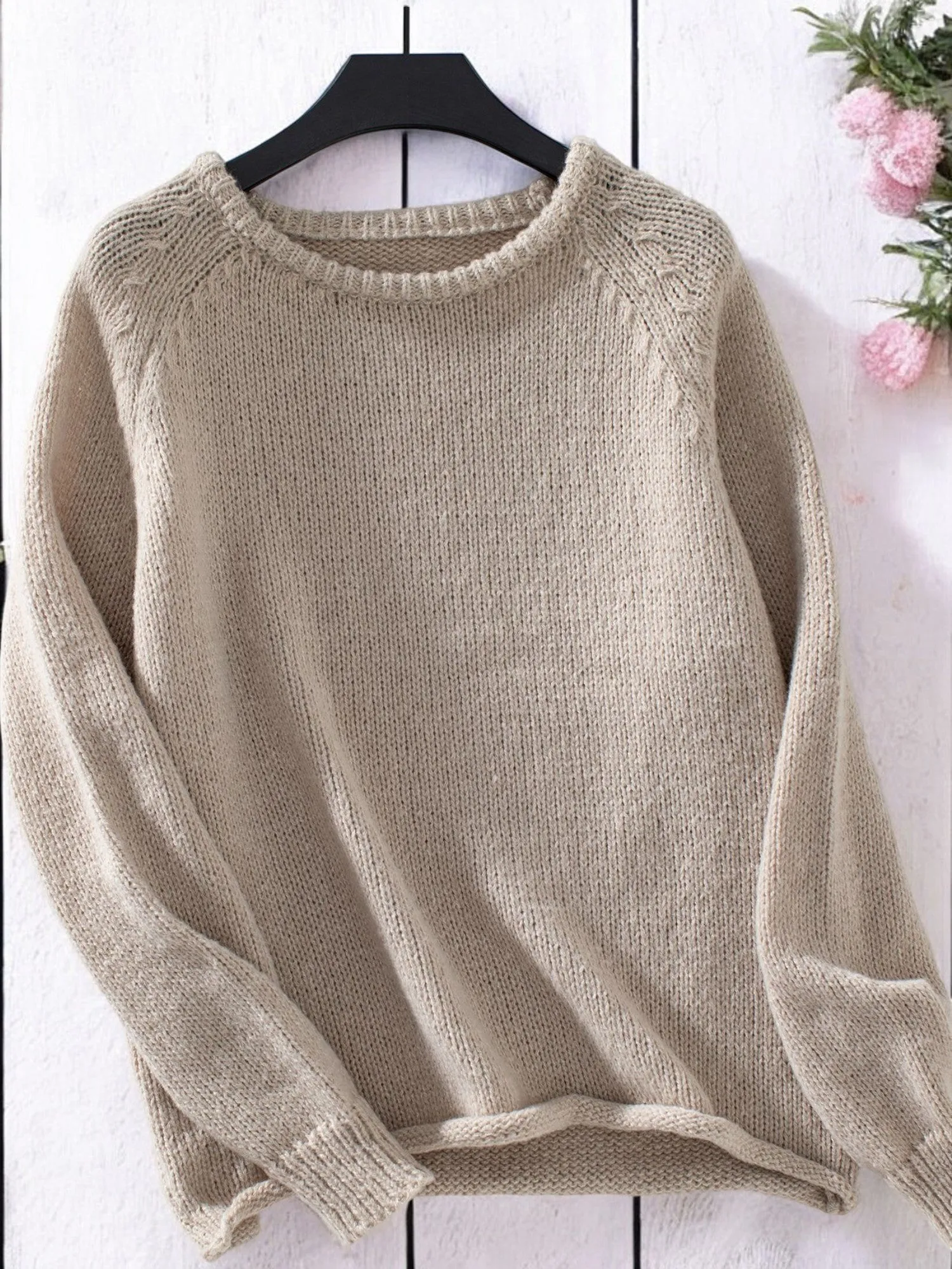 Anna-Kaci Women's Crew Neck Pullover Sweater with Ribbed Details sold by Anna-Kaci product image thumbnail 5