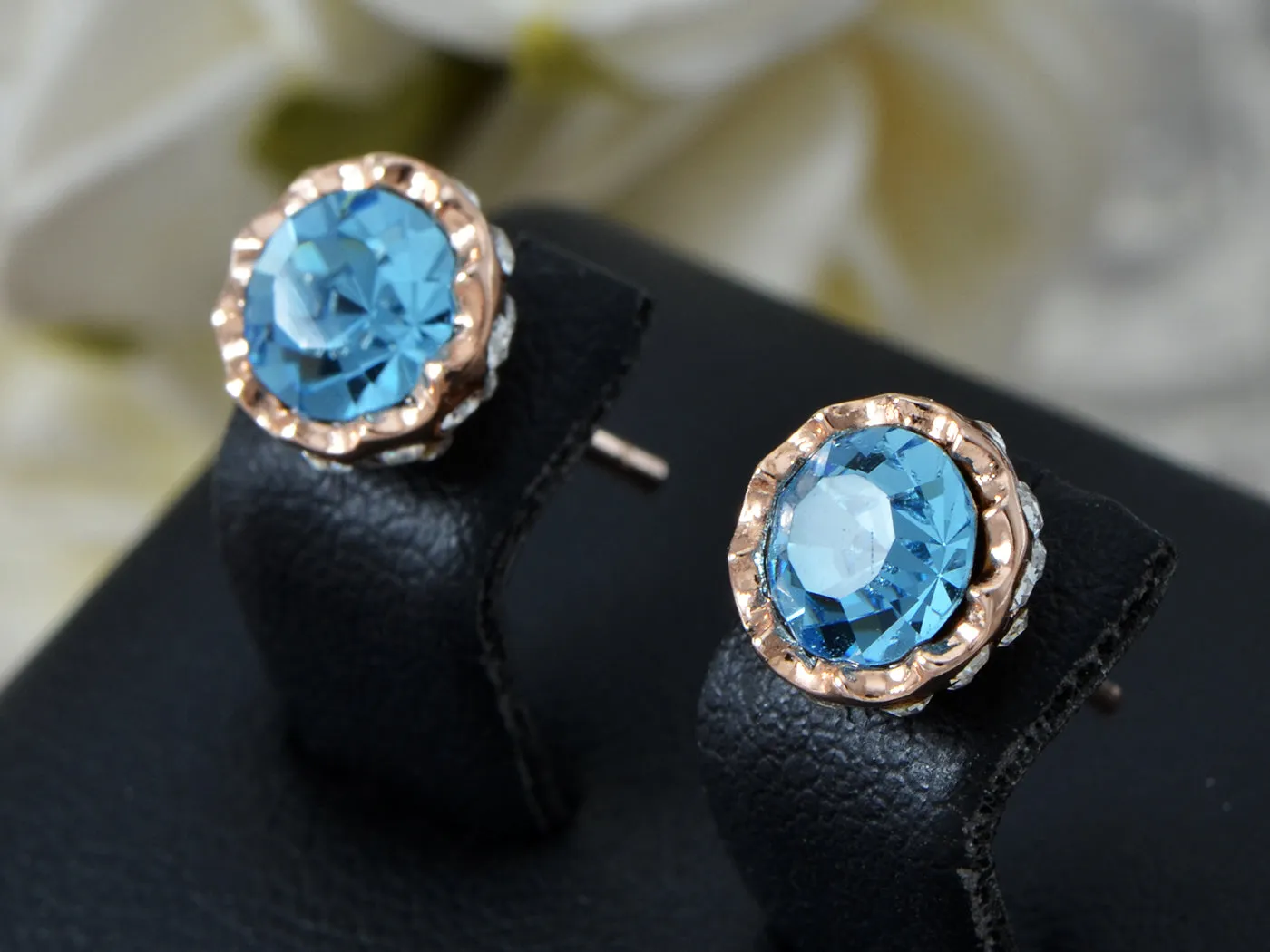 Swarovski Crystal Sapphire Blue Element Stud Earrings sold by Anna-Kaci product image thumbnail 2