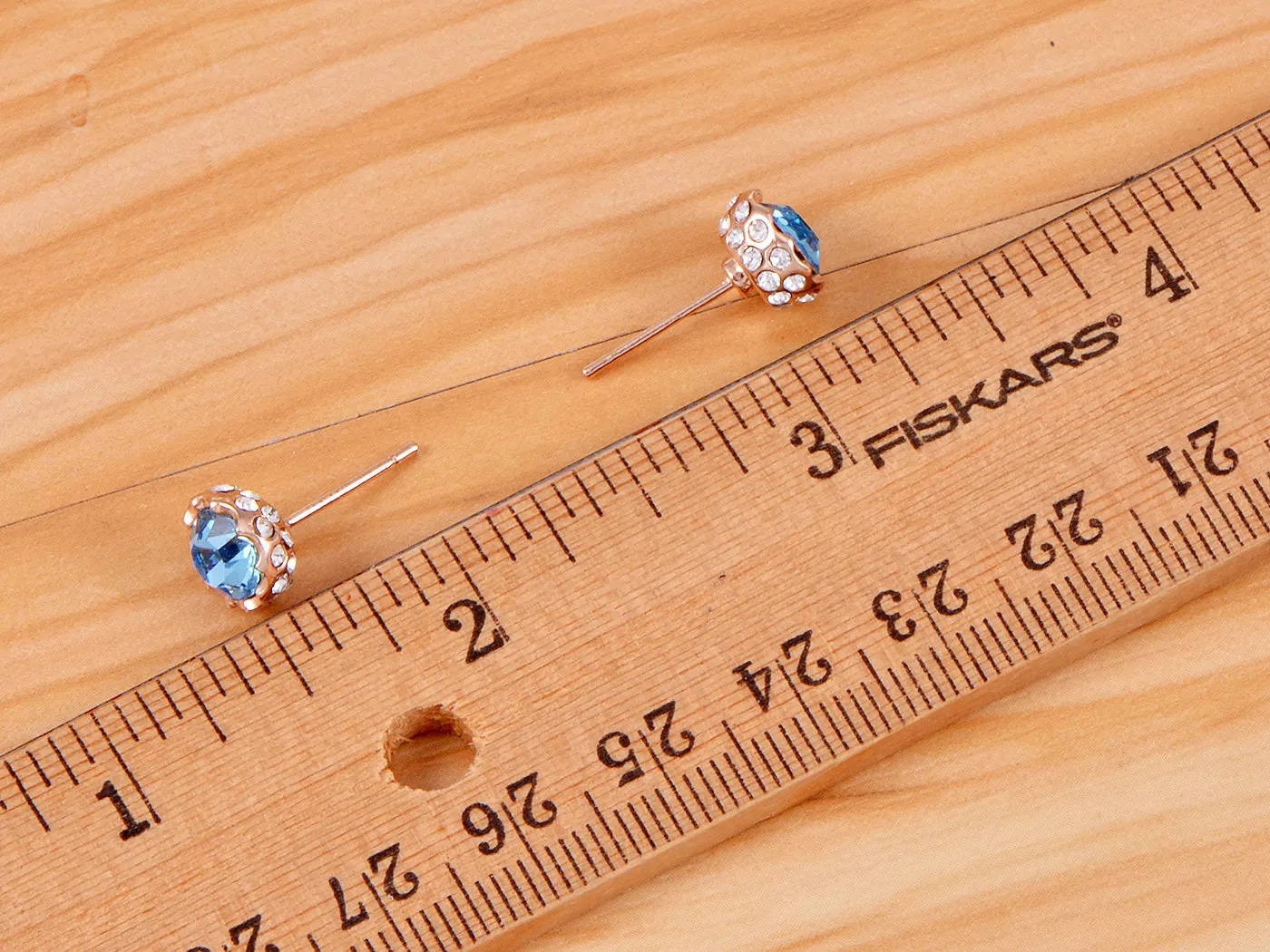 Swarovski Crystal Sapphire Blue Element Stud Earrings sold by Anna-Kaci product image thumbnail 3