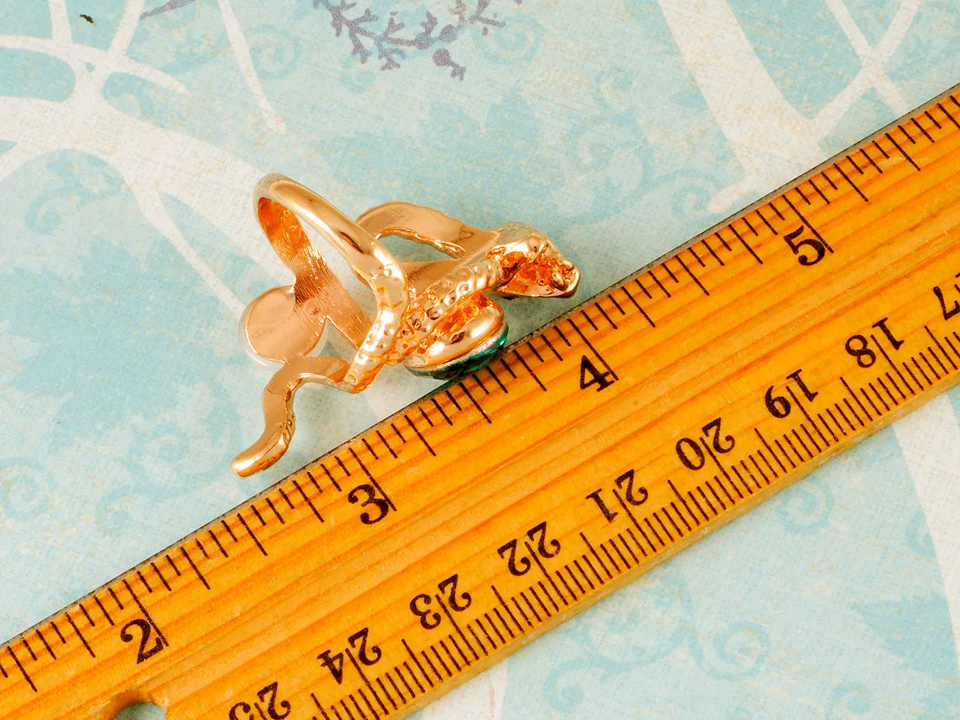 Rose Blue Teardrop Enhanced Slither Snake Statement Ring sold by Anna-Kaci product image thumbnail 3
