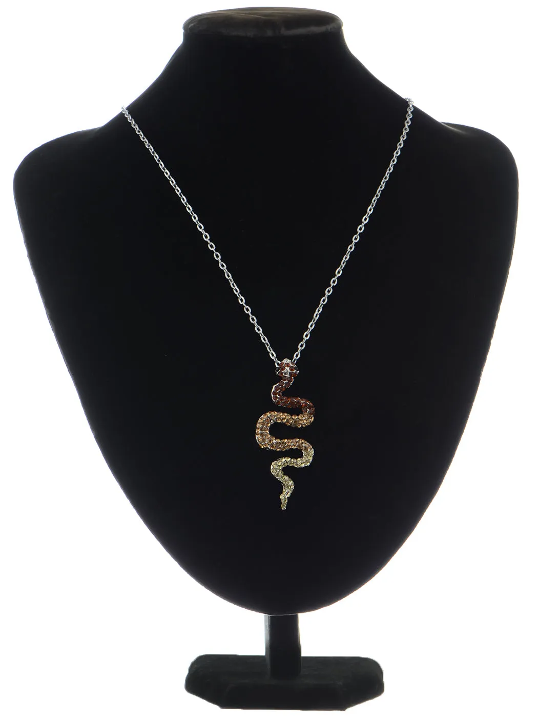 Topaz Yellow Peach Yellow Gradient Slithering Snake Necklace sold by Anna-Kaci product image thumbnail 4