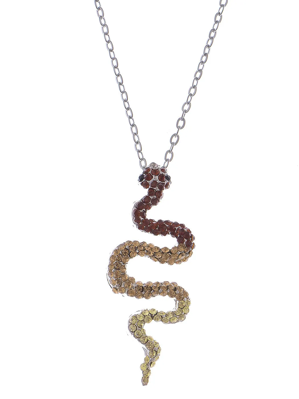 Topaz Yellow Peach Yellow Gradient Slithering Snake Necklace sold by Anna-Kaci
