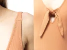 V-Neck Bow Tie Snap Bodysuit sold by Anna-Kaci