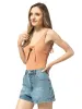 V-Neck Bow Tie Snap Bodysuit sold by Anna-Kaci