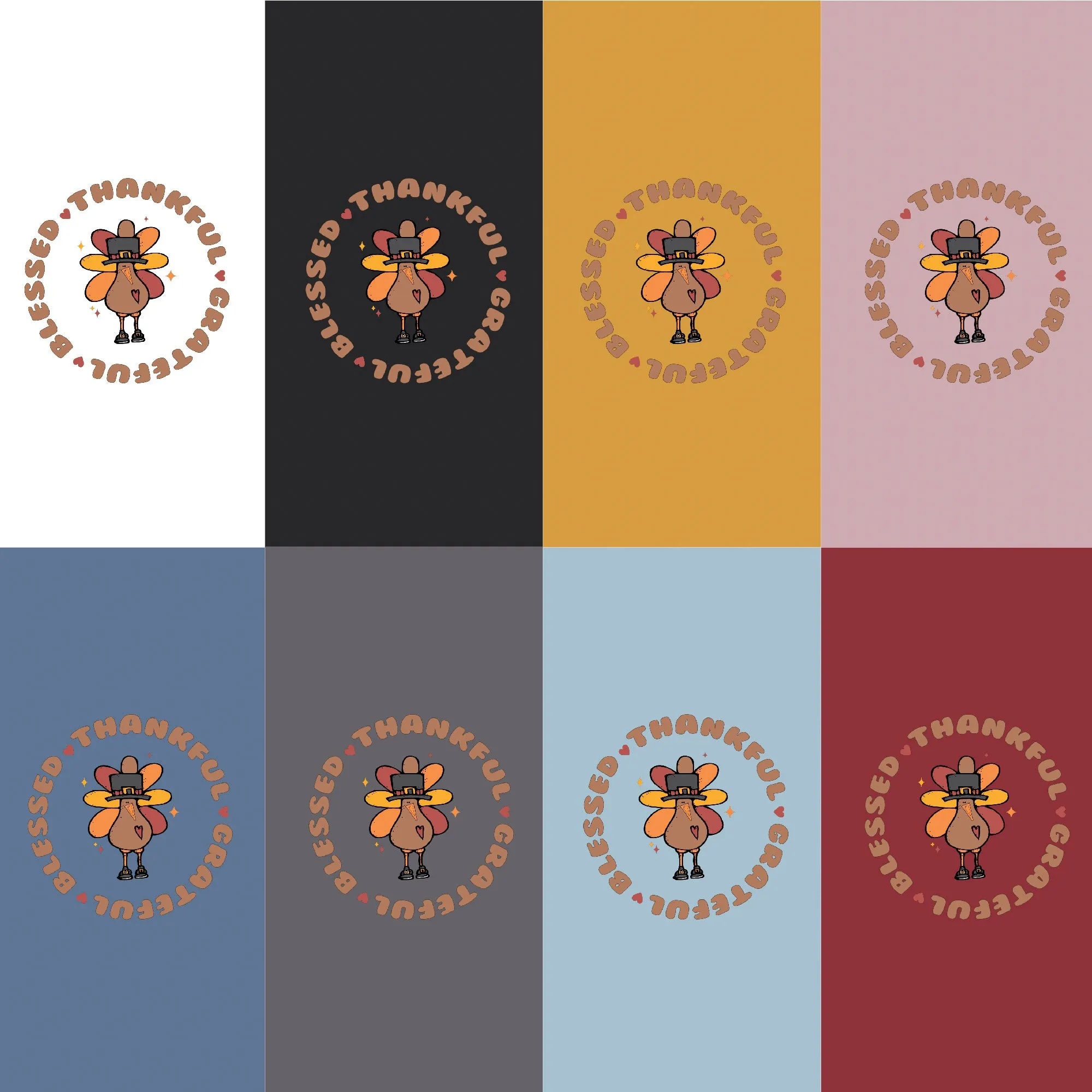 "Blessed Thankful Grateful" Turkey Tee: Thanksgiving Elegance sold by Anna-Kaci product image thumbnail 3