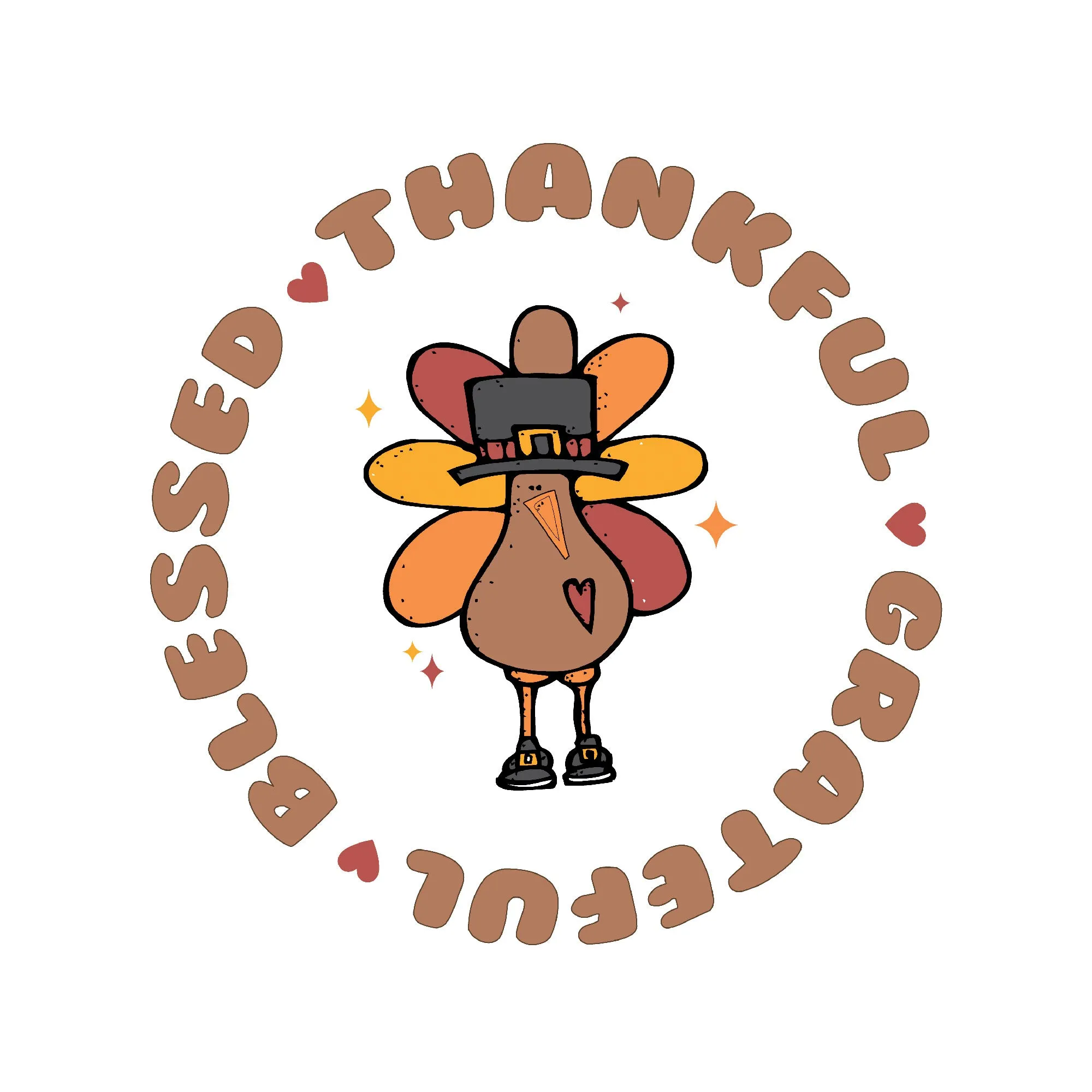 "Blessed Thankful Grateful" Turkey Tee: Thanksgiving Elegance sold by Anna-Kaci product image thumbnail 4