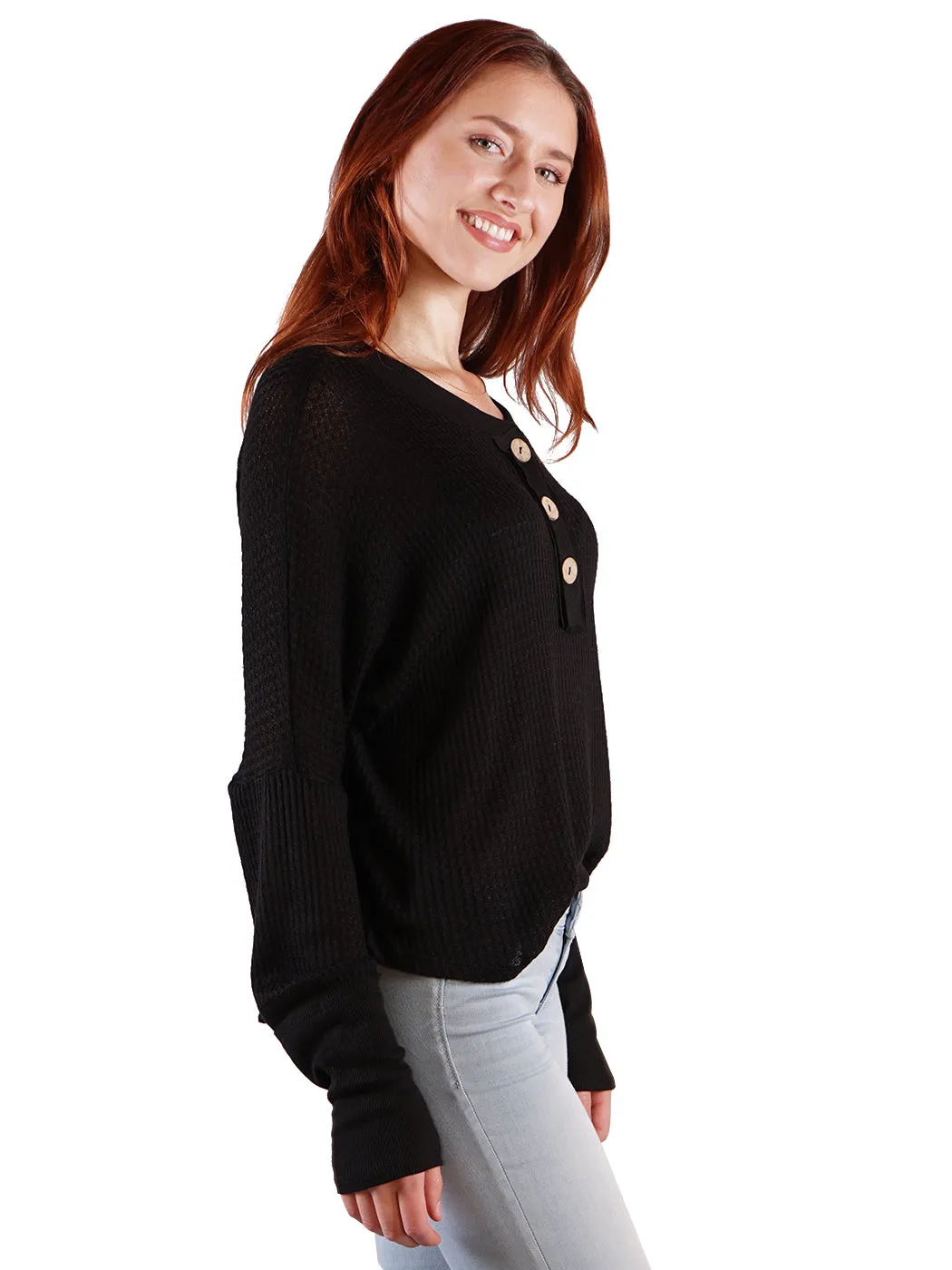 Waffle Button-Up Long Sleeve Shirt sold by Anna-Kaci product image thumbnail 3