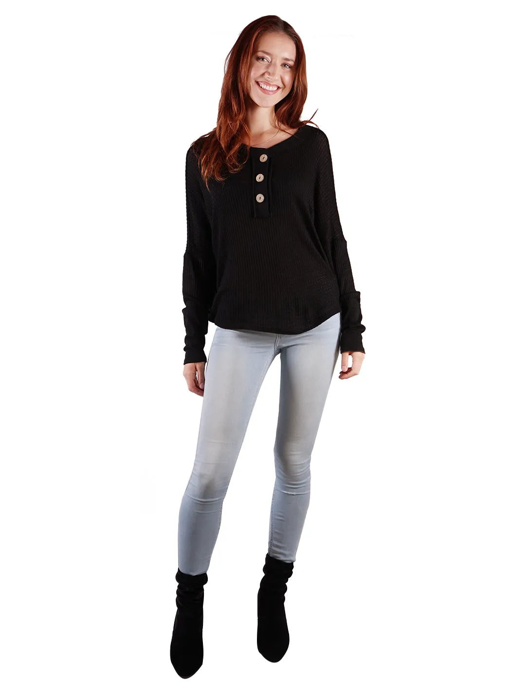 Waffle Button-Up Long Sleeve Shirt sold by Anna-Kaci product image thumbnail 2